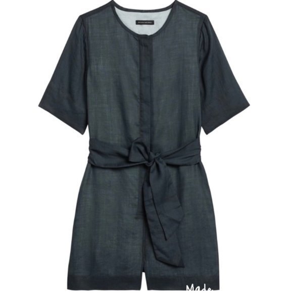 Banana Republic Ramie Tie-Waist Romper Shorts, NWT - Picture 4 of 4